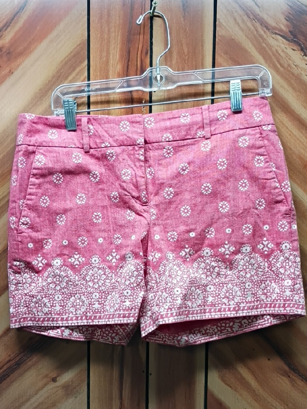 Ann Taylor Factory Pink Printed 100% Cotton Shorts Size 4
